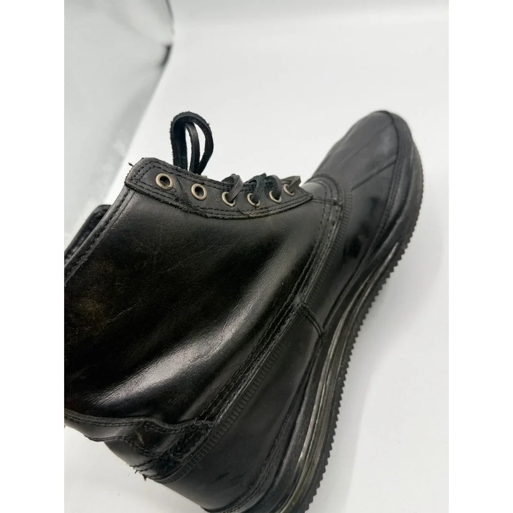 Gourmet The 21 Duck Boot Black Leather Mens Size 12 No Box